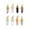 Natural Mixed Gemstone Double Terminal Pointed Pendant G-H097-01G-1