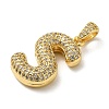 Brass Micro Pave Cubic Zirconia Pendants KK-E061-03G-19-2