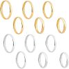 Unicraftale 304 Stainless Steel Flat Plain Band Rings STAS-UN0017-91P-1