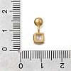 Brass Micro Pave Cubic Zirconia Square Charms KK-D500-01A-G-3