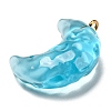 Transparent Resin Moon Pendants RESI-A026-01C-2