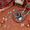   Synthetic Turquoise Pendant Necklace & Stretch Bracelets & Dangle Earrings & Ring Jewelry Sets SJEW-PH0001-13-5