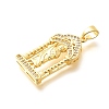 Brass Micro Pave Cubic Zirconia Pendants KK-G519-16G-2