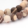 Frosted Round Natural Zebra Jasper Beads G-J338-01-6mm-1