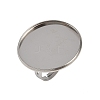 304 Stainless Steel Cuff Ring Components STAS-D372-06P-09-1