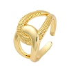 Rack Plating Brass Cuff Finger Rings for Women RJEW-M028-06G-2