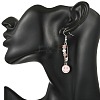 Natural Gemstone & Alloy Enamel & Iron Dangle Earrings for Women EJEW-JE07405-2