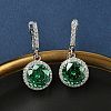 925 Sterling Silver Micro Pave Cubic Zirconia Hoop Earrings EJEW-B147-01A-02-1
