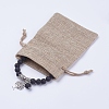 Natural Lava Rock Stretch Charm Bracelets BJEW-JB03478-01-4