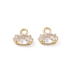 Brass Pave Clear Cubic Zirconia Charms CU-CBAD360-04G-03-1