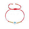 Handmade Lampwork & Glass & Brass Beads Braided Bead Bracelets OA0738-4-1