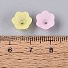 Frosted Transparent Acrylic Flower Bead Caps X-OACR-Q203-01-4
