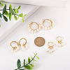 Kissitty 3 Pairs 3 Style Natural Pearl Beaded Hoop Earrings for Girl Women EJEW-KS0001-02-13