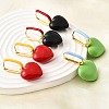 Heart Brass Hoop Earrings EJEW-D314-02G-2