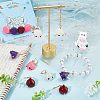 12Pcs 4 Colors Resin Teardrop with Cartoon Face Pattern Charms Locking Stitch Markers HJEW-PH01513-4