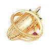 Brass Micro Pave Cubic Zirconia Pendants CU-CBAB3AD-05G-01-2