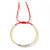 Bohemian Glass & Brass Beads Braided Bead Bracelets for Women BJ5189-2-1