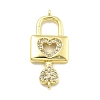 Rack Plating Brass Micro Pave Cubic Zirconia Connector Charms KK-D359-11G-1