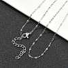 304 Stainless Steel Dapped Chain Necklaces NJEW-Z084-02P-03-2