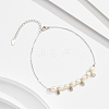 925 Sterling Silver with Natural Freshwater Pearls Anklet AJEW-Z029-03P-2