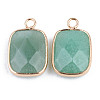 Faceted Natural Green Aventurine Pendants X-G-S359-179A-2