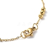 304 Stainless Steel Round Beaded Link Chain Bracelets for Women LS-BJEW-D033-01G-3