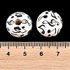 Printed Wood European Beads WOOD-G029-02-3