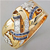 Flower Brass Micro Pave Clear Cubic Zirconia Finger Rings FS-WGA7D1C-02-1
