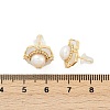 Flower Brass Clear Cubic Zirconia Stud Earrings KK-D301-11G-3