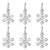 6Pcs 925 Sterling Silver Micro Pave Clear Cubic Zirconia Snowflake Charms PALLOY-WR00007-1