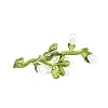 Electroplate Yulan Magnolia Shape Alloy Lapel Pins for Backpack Clothes JEWB-B037-01D-2