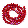 Electroplate Opaque Solid Color Glass Beads Strands EGLA-A044-P6mm-L02-3