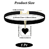 Alloy Enamel Heart Pendant Black Velvet Choker Necklaces for Women NJEW-WH20014-01B-2