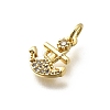 Brass Micro Pave Cubic Zirconia Charms KK-P295-41G-2