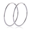 Anti-Tarnish Rhodium Plated 925 Sterling Silver Hoop Earrings Endless Unisex Small Hoop Earrings 30mm Gold Plating Huggie Hoop Earrings for Women Men JE1076A-04-1