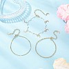 Round ABS Imitation Pearl Beaded Chains & 304 Stainless Steel Cable Chains Stackable Bracelets for Women BJEW-JB12452-03-1