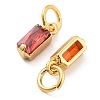 Brass Micro Pave Cubic Zirconia Charms ZIRC-F111-03G-10-2