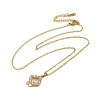 Brass Micro Pave Clear Cubic Zirconia Pendant Necklaces for Women NJEW-E106-07KCG-02-2