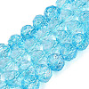 Crackle Transparent Glass Beads Strands GLAA-N068-06A-03-1