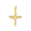 Eco-friendly Rack Plating Brass Micro Pave Cubic Zirconia Pendants KK-F843-24G-2