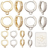 CREATCABIN 12Pcs 2 Colors Brass Huggie Hoop Earring Findings KK-CN0002-33-1