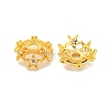 Rack Plating Brass Micro Pave Clear Cubic Zirconia Bead Caps KKB-L215-050G-2