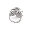Hug Hand Fingers Cubic Zirconia Cuff Ring X1-RJEW-T016-35P-02-2