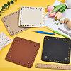 4Pcs 4 Colors Square PU Leahter Knitting Crochet Bags Bottom AJEW-CL0001-75-4