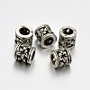 Tibetan Style Alloy Hollow Column with Flower Large Hole European Beads PALLOY-E381-03AS-NR-1