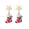 Alloy Enamel Dangle Stud Earrings EJEW-JE06565-5