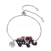 Elephant Glass Seed Beads Link Bracelets BJEW-MZ00067-01-1