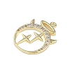 Brass Micro Pave Clear Cubic Zirconia Pendants FIND-B077-02G-02-2