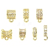 7Pcs 7 Styles Brass Micro Pave Cubic Zirconia Tube Bails KK-CJ0004-47G-1