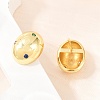 Oval Brass Micro Pave Cubic Zirconia Stud Earrings EJEW-Z164-17G-02-3